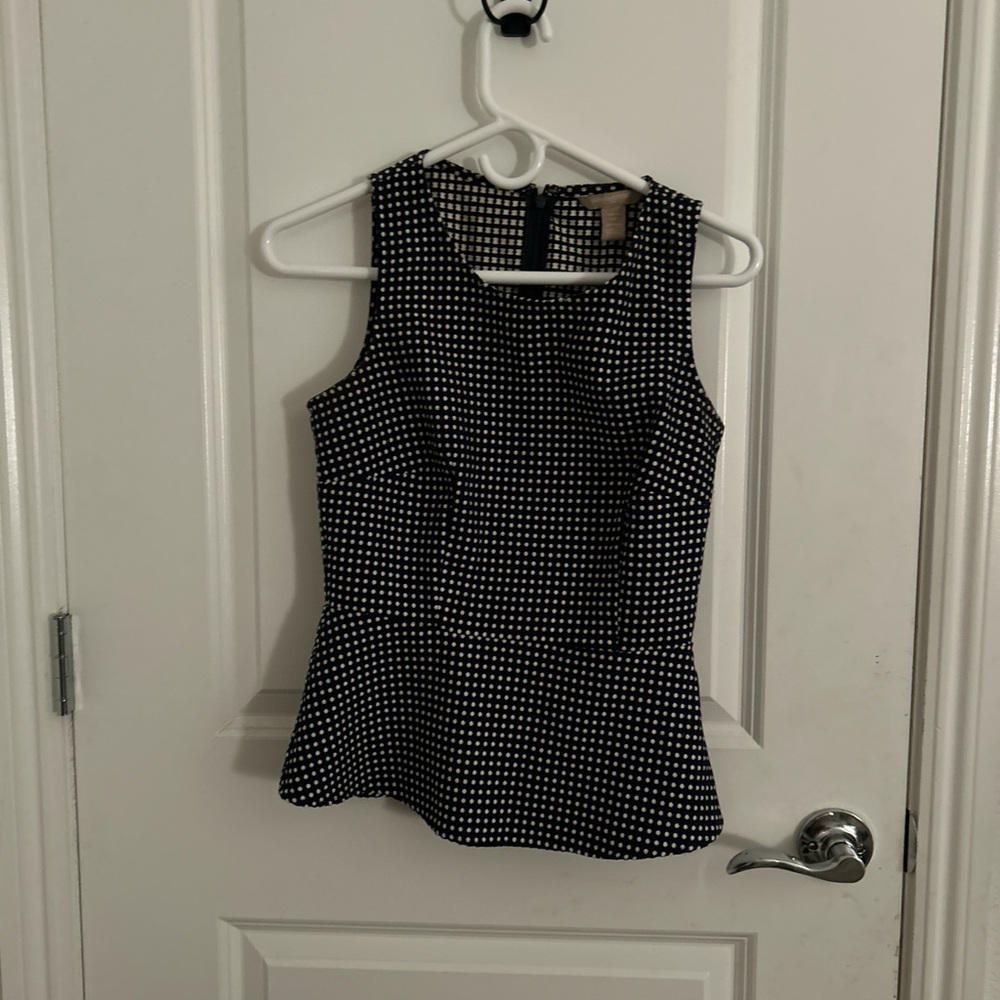 Banana Republic Black and White Checkered Blouse